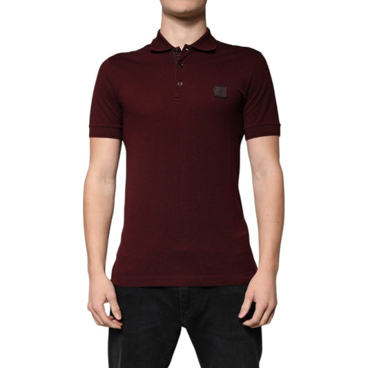 Dolce & Gabbana Maroon Collared Short Sleeves Polo T-shirt