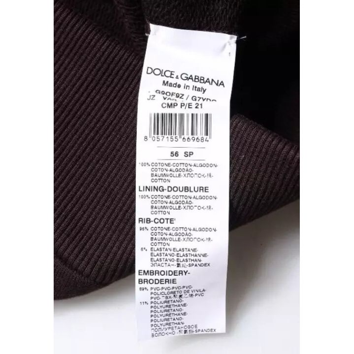 Dolce & Gabbana Brown Cotton Hooded Men Sweatshirt Sweater