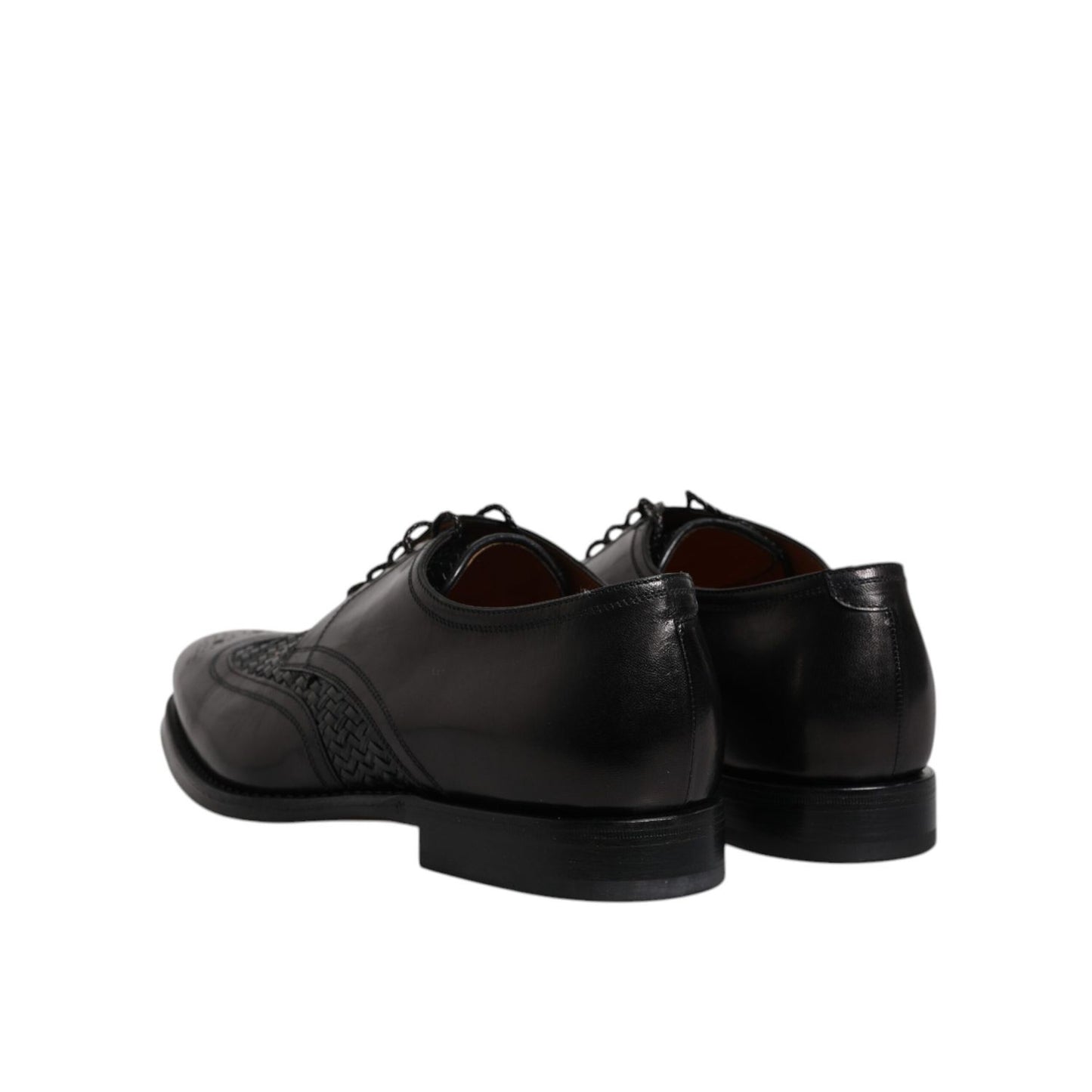 Dolce & Gabbana Black Leather Derby Wingtip Lace Up Formal Dress Shoes