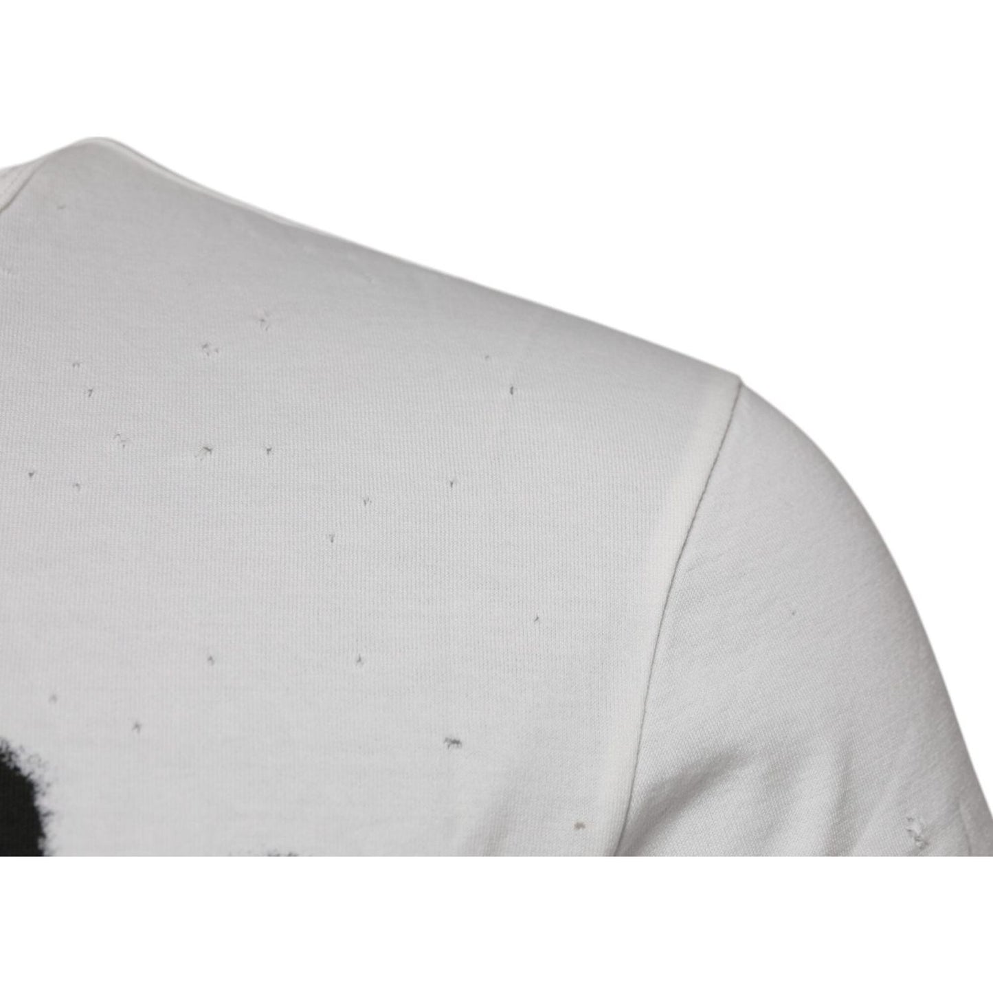 Dolce & Gabbana White Graphic Print Cotton Crew Neck T-shirt TSH90045-46