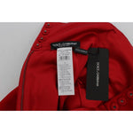 Dolce & Gabbana Red Silk Crystal Roses Shorts SIG20126-1