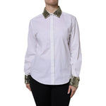 Dolce & Gabbana White Cotton Long Sleeves Sequin Shirt Top TSH90088-36