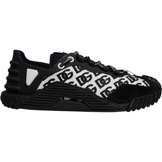Dolce & Gabbana Black Logo Lace Up Low Top NS1 Sneakers Shoes