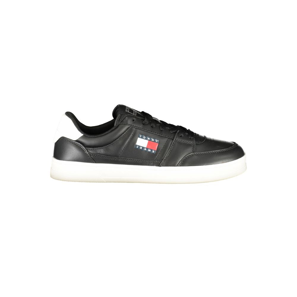 Tommy Hilfiger Black Leather Men Sneaker TO-36744-EU40/US7
