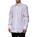 Dolce & Gabbana White Cotton GOLD Long Sleeves Formal Shirt TSH906849-45
