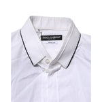 Dolce & Gabbana White Cotton GOLD Long Sleeves Formal Shirt TSH906854-39