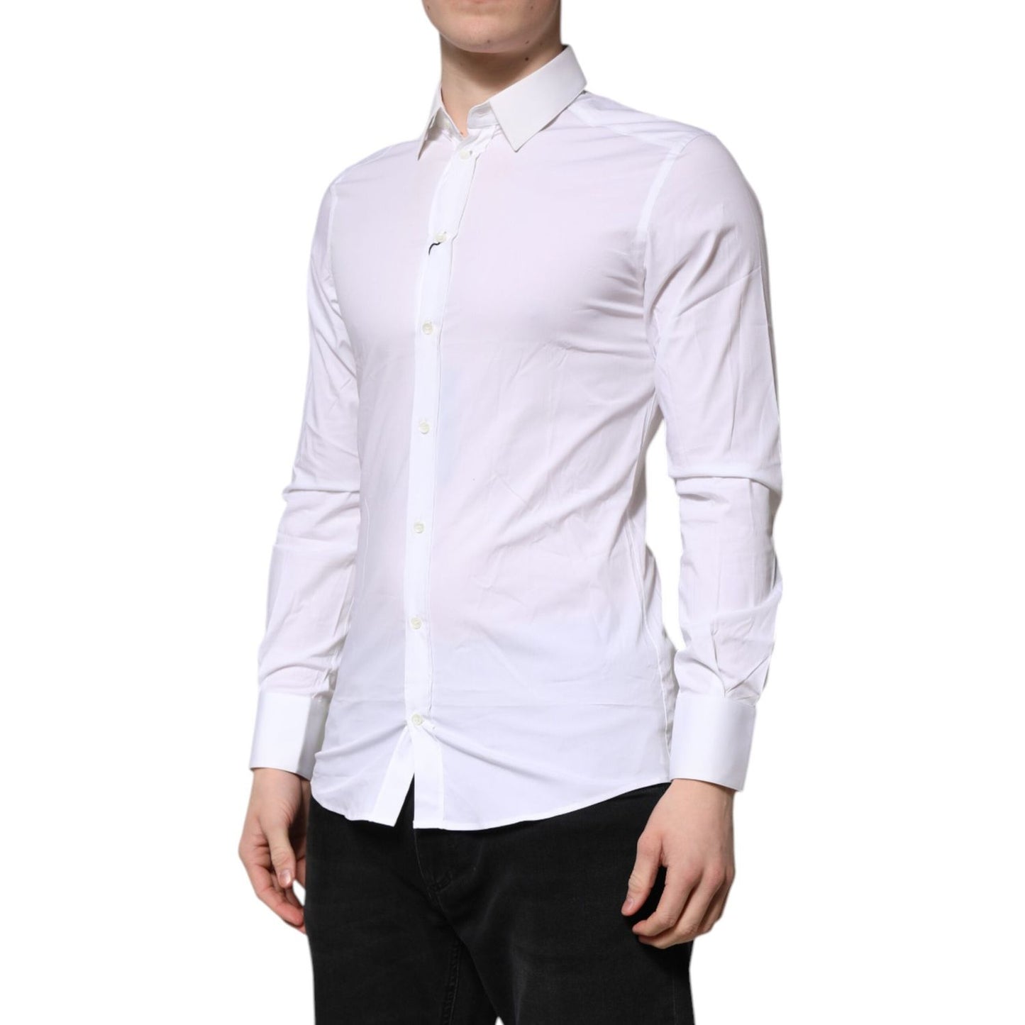Dolce & Gabbana White GOLD Long Sleeves Dress Formal Shirt TSH906865-37