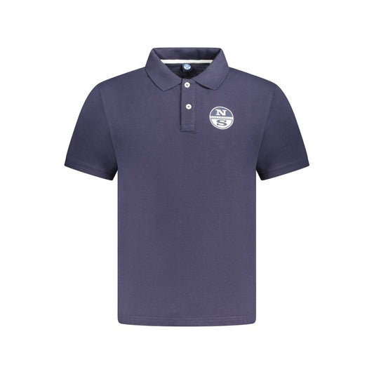 North Sails Blue Cotton Men Polo Shirt with logo emblem on chest