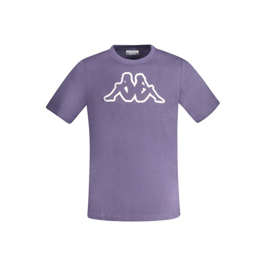 Kappa Blue Cotton Men T-Shirt with iconic logo and short sleeves