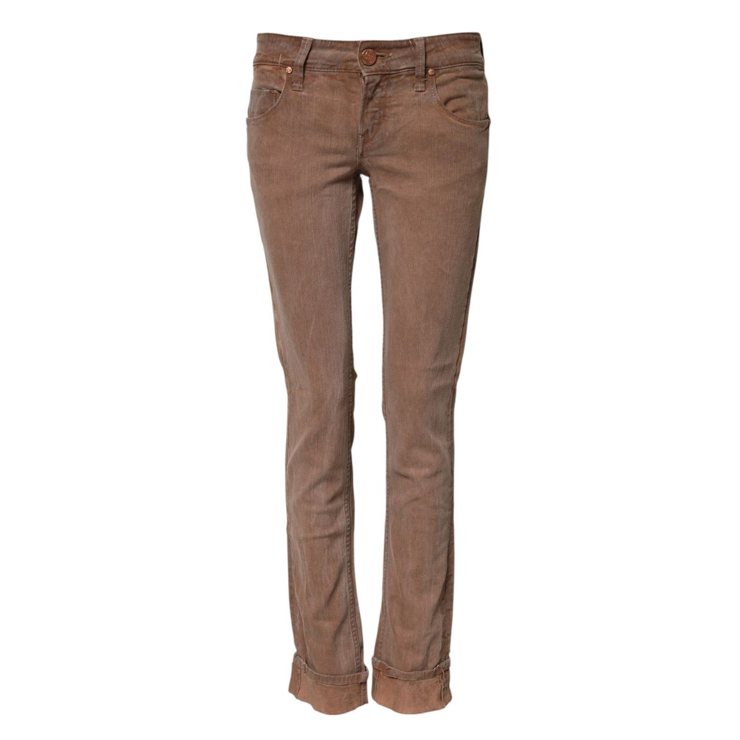 Acht Brown Cotton Slim Fit Denim Low Waist Jeans PAN71189-26