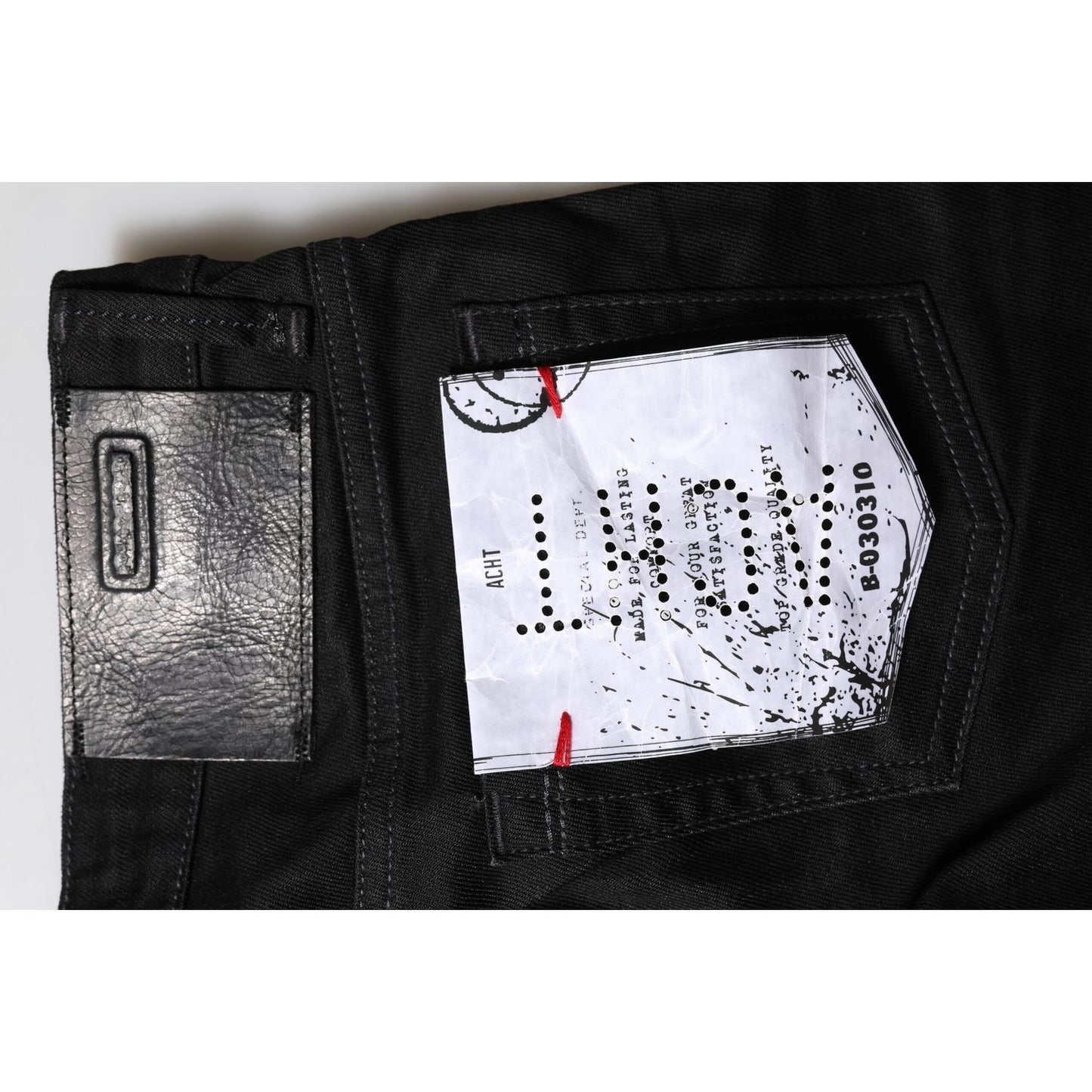 Acht Black Cotton Slim Fit Denim Low Waist Denim Jeans