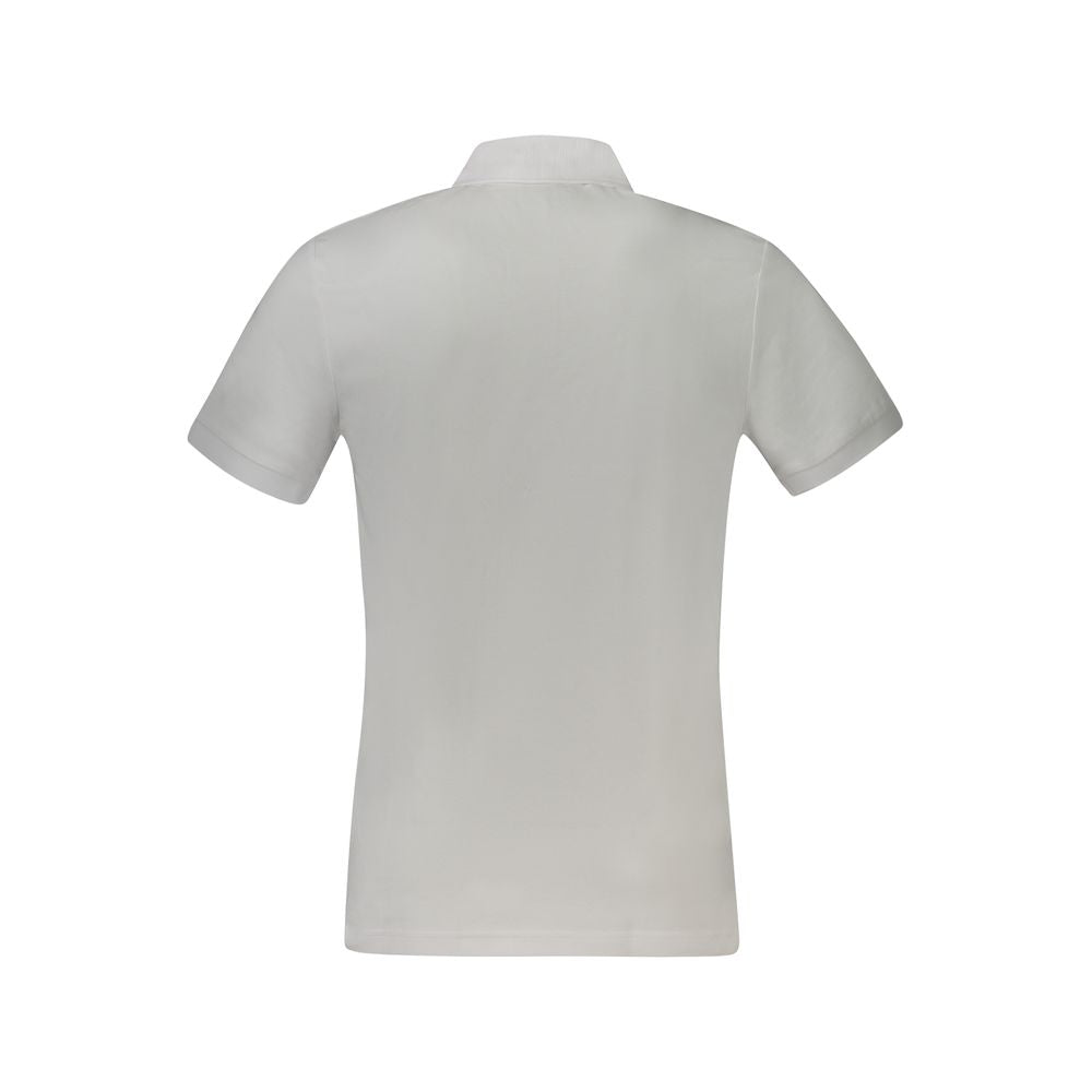 Back view of Hugo Boss White Cotton Polo Shirt, short sleeve, slim fit, with embroidery and logo.