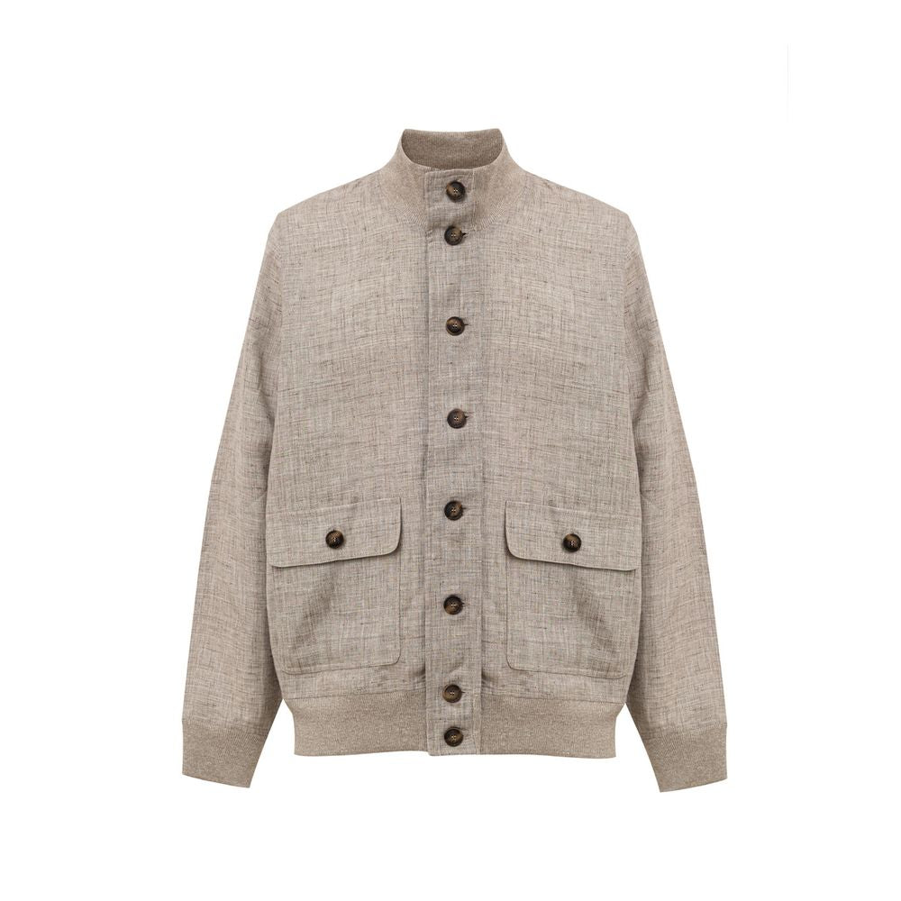 Gran Sasso Beige Linen Jackets & Coat GR-9500672-IT50 | L