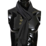 Dolce & Gabbana Gray 100% Wool Striped Pattern Wrap Scarf Wool Wrap Shawls
