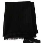 Dolce & Gabbana Brown Virgin Wool Striped Pattern Wrap Scarf MS5181