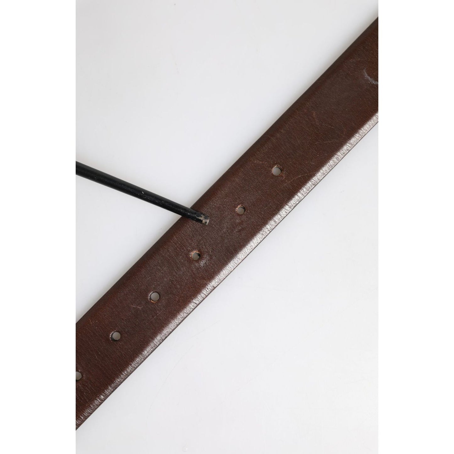 Dolce & Gabbana Brown Classic Gold Metal Logo Buckle Men Belt BEL9303-90