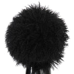 Dolce & Gabbana Black Tibet Lamb Fur Leather Gatsby Hat Hat
