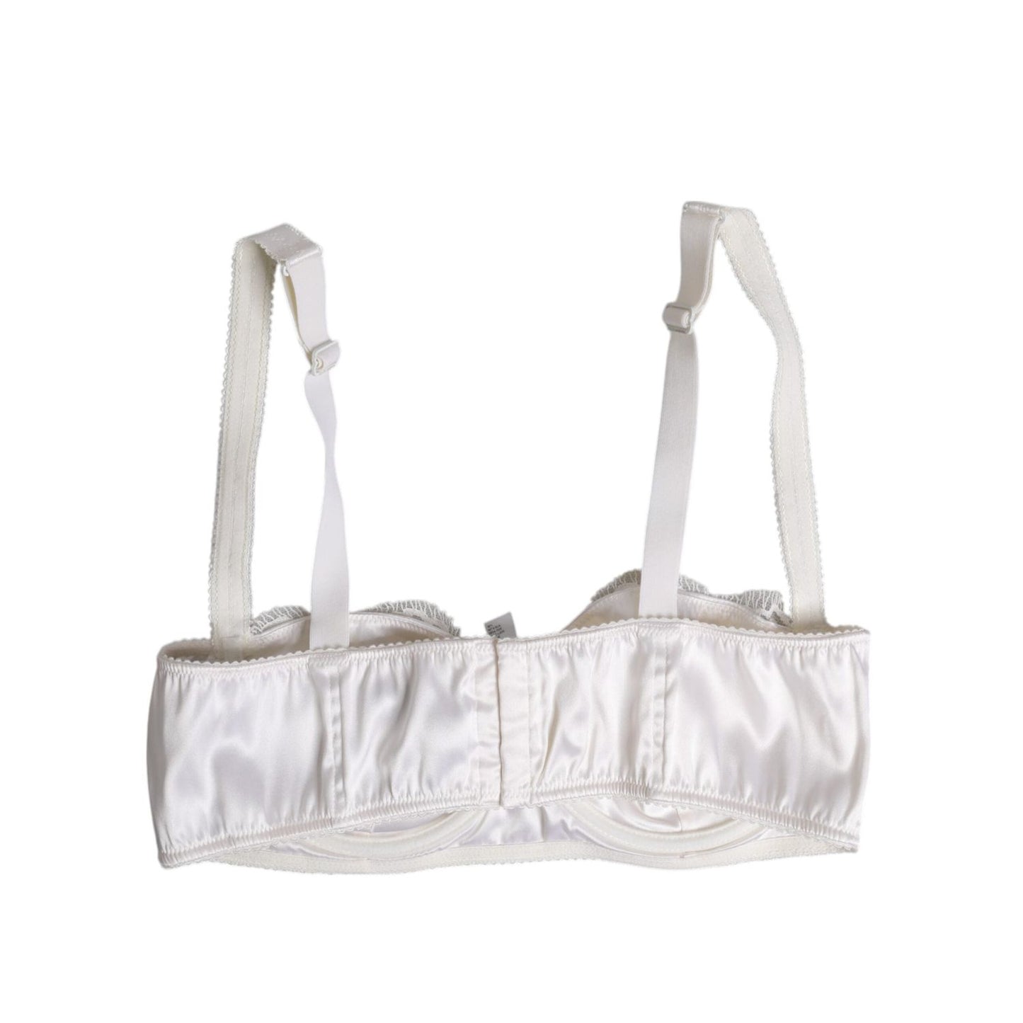 Dolce & Gabbana White Silk Underwired Balconette Bra Underwear BIK1412-1