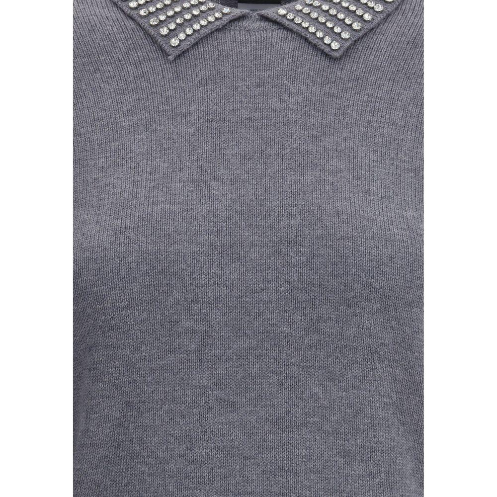PINKO Rhinestone-decorated collar Sweater PI-105530A2S4II2-L