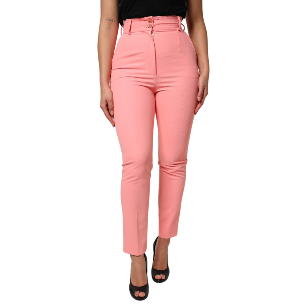 Dolce & Gabbana Pink High Waist Dress Tapered Pants PAN76557-40