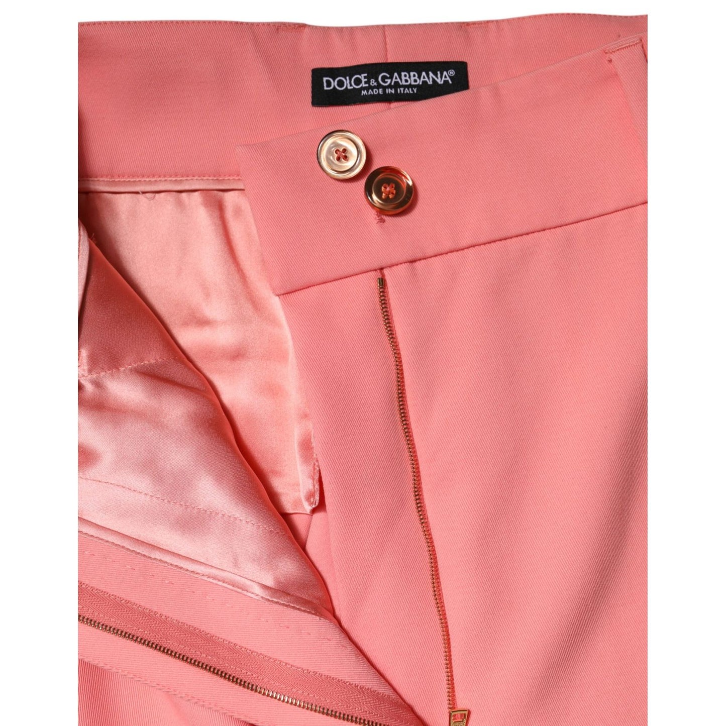 Dolce & Gabbana Pink High Waist Dress Tapered Pants PAN76557-40