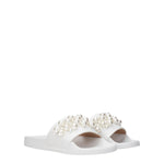 Stuart Weitzman White Leather Slippers Sandals ST-8547202629897-EU36.5/US6.5