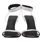 Amina Muaddi Black Crystals Stiletto Heels Sandals AM-8547274653961-EU36/US6