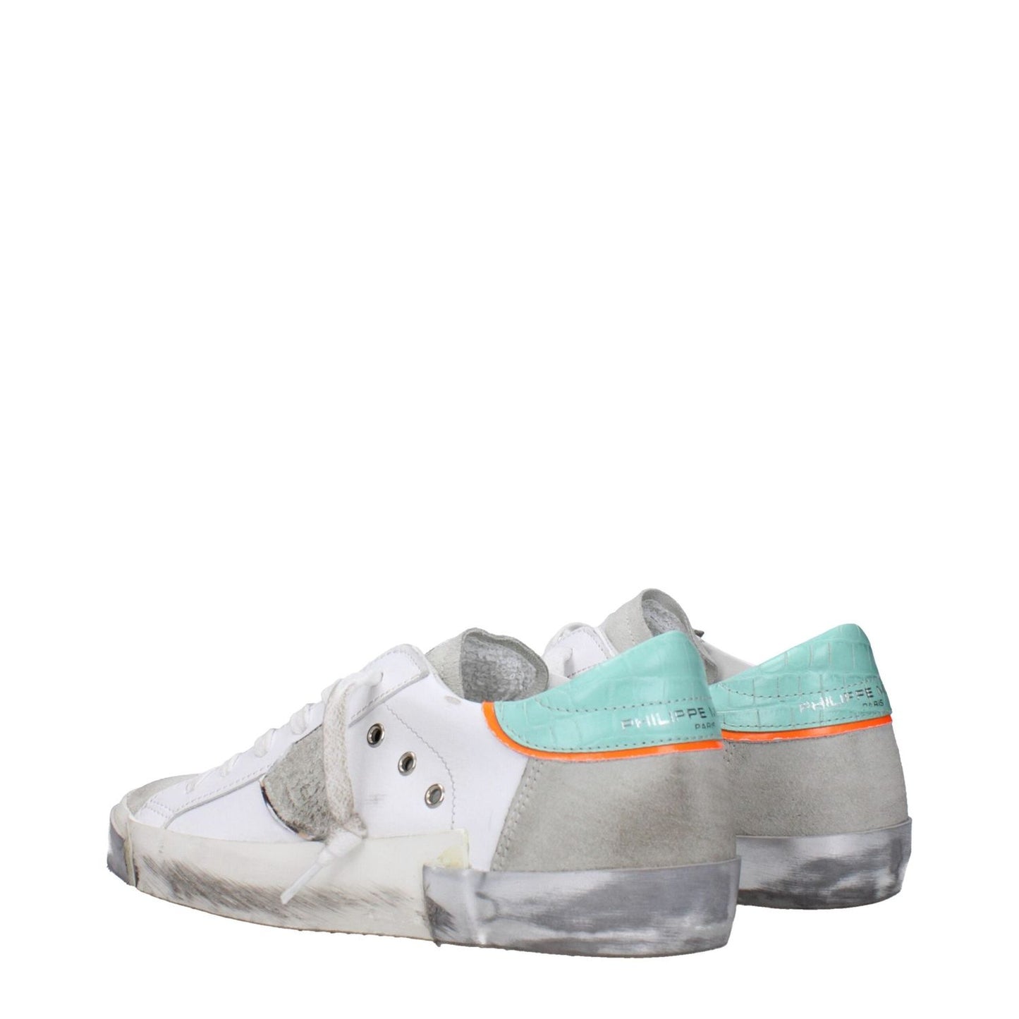 Philippe Model White Leather Low Tops PH-15090340495625-EU35/US5