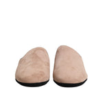 Dolce & Gabbana Beige Suede Leather Slides Flat Slipper Shoes MV7685-43