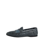 Dolce & Gabbana Blue Woven Raffia Slip On Loafers Shoes MV7694-45