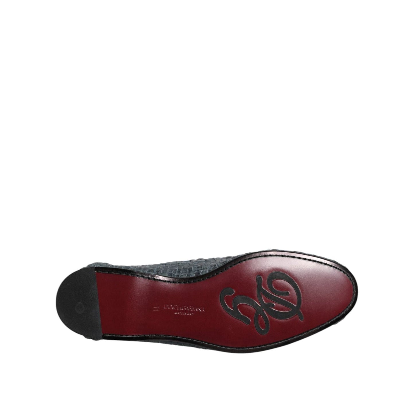 Dolce & Gabbana Blue Woven Raffia Slip On Loafers Shoes MV7694-45