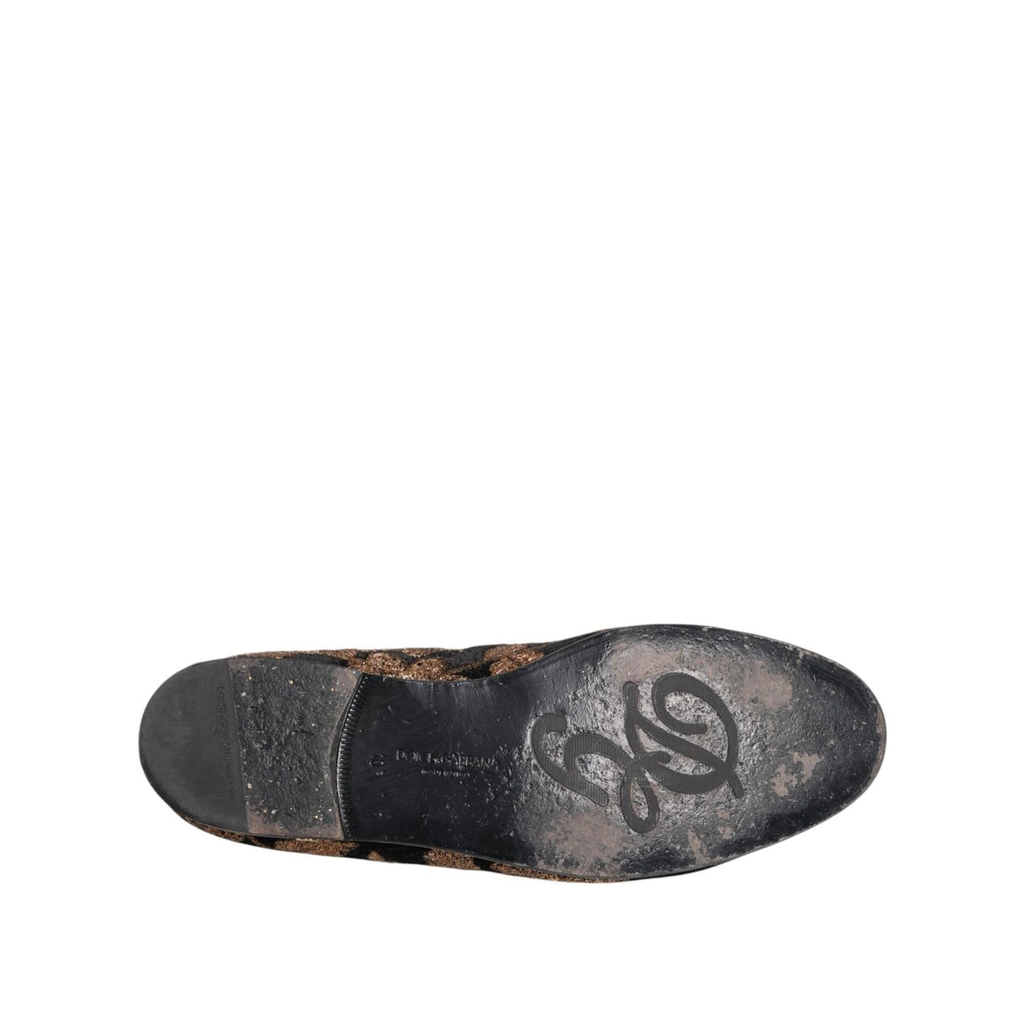 Dolce & Gabbana Black Floral Embroidery Men Loafers Shoes MV7807-44