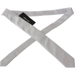 Dolce & Gabbana White Patterned Classic Mens Slim Necktie Tie KRA717