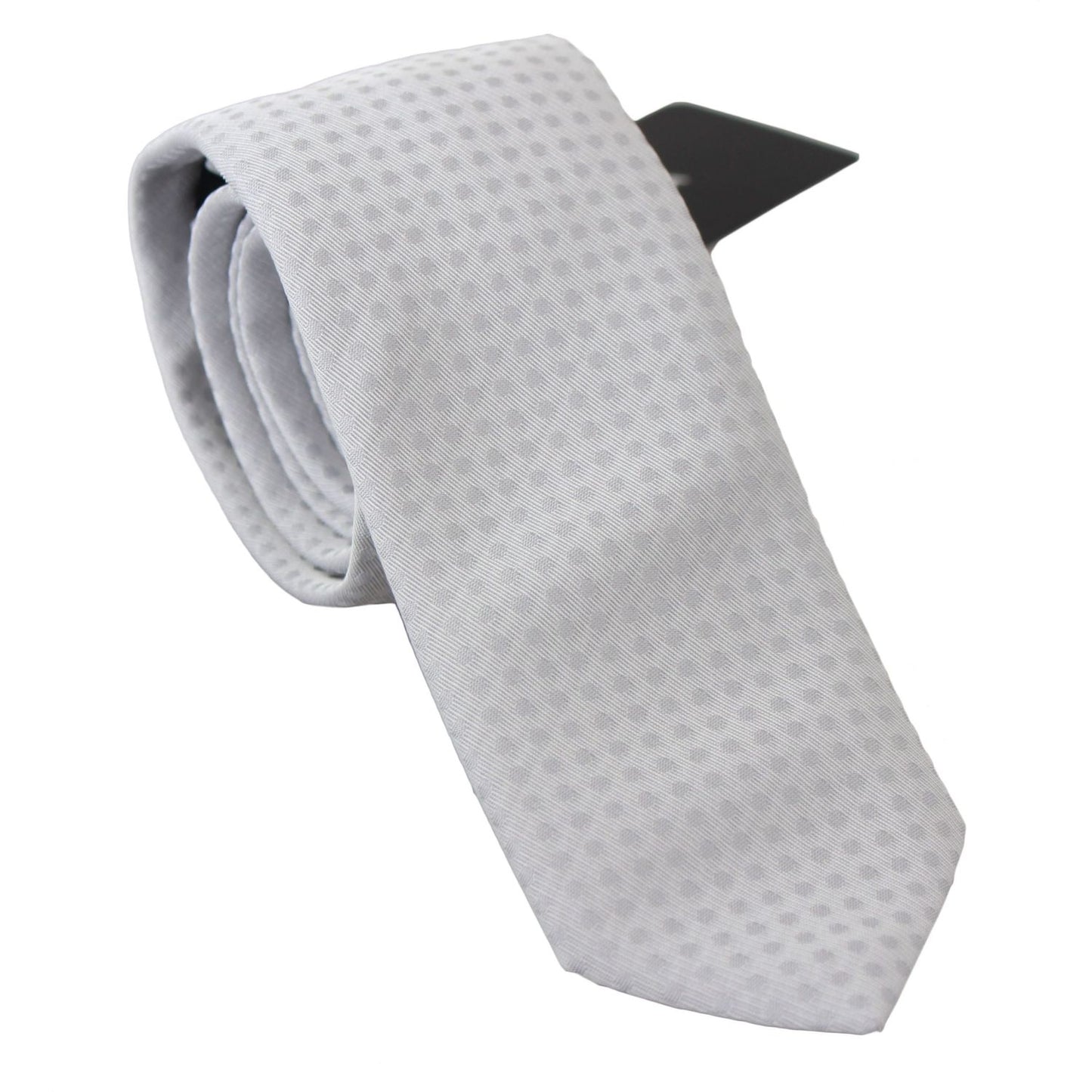 Dolce & Gabbana White Patterned Classic Mens Slim Necktie Tie KRA717
