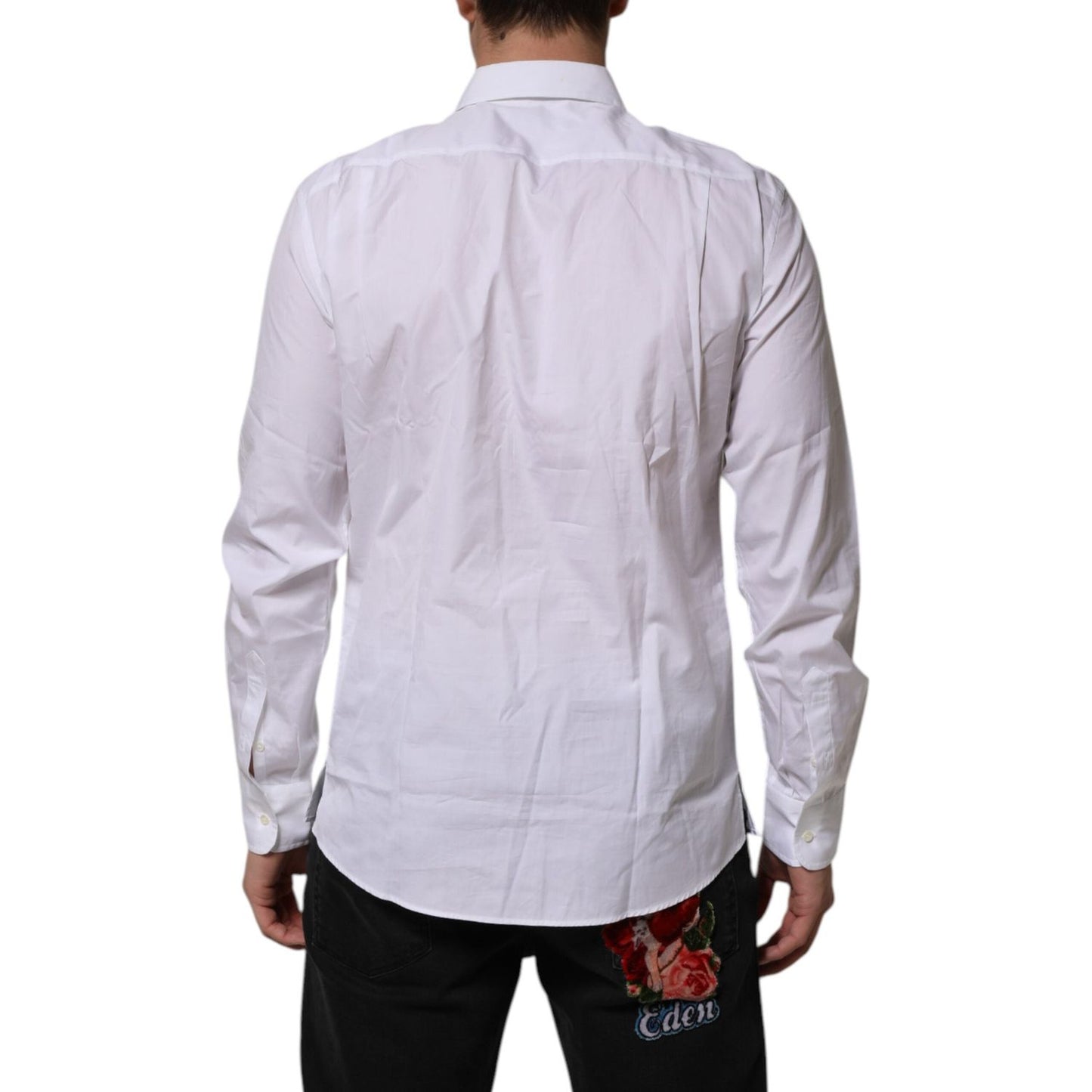 Dolce & Gabbana White Poplin Cotton Formal Men Dress Shirt TSH906807-40