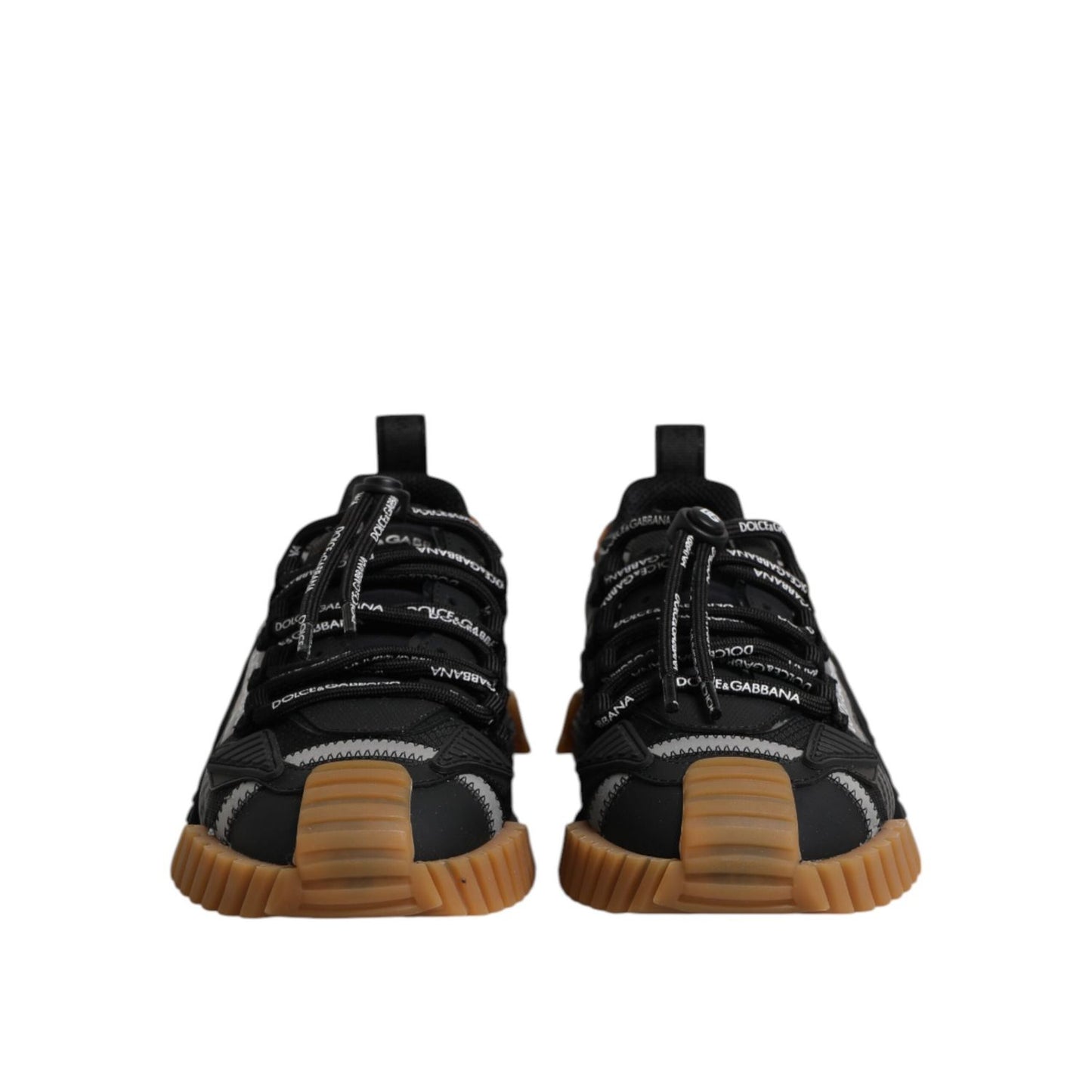 Dolce & Gabbana Black Logo Lace Up Low Top NS1 Sneakers Shoes MV7863-41