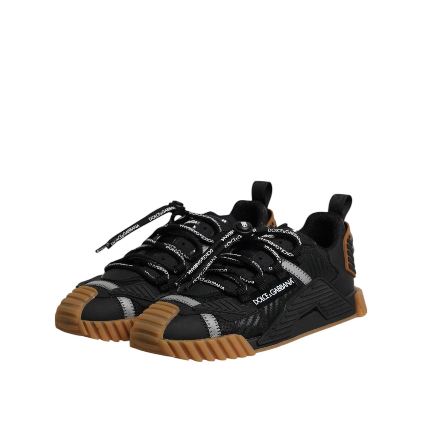Dolce & Gabbana Black Logo Lace Up Low Top NS1 Sneakers Shoes MV7863-41