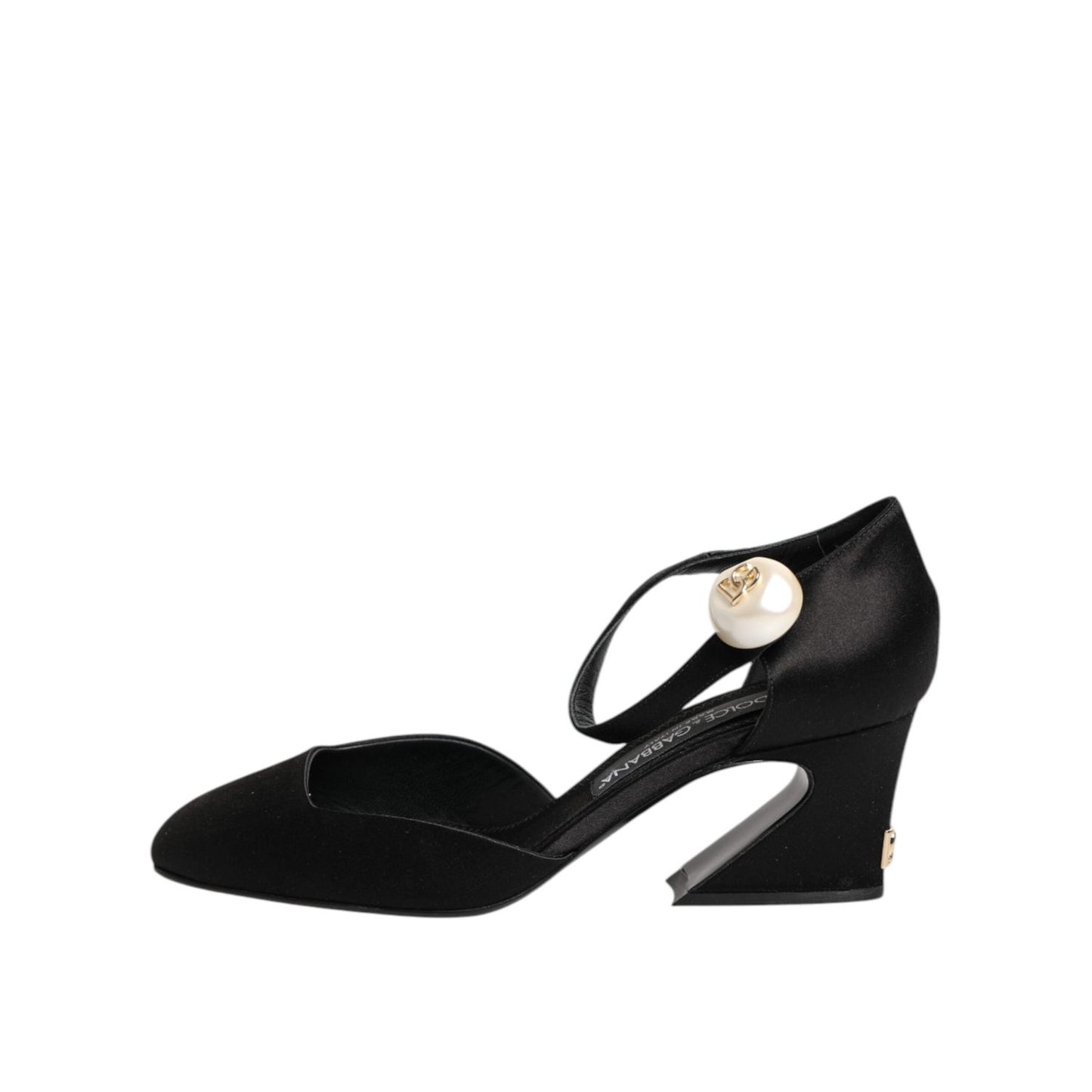 Dolce & Gabbana Black Leather Logo Ankle Strap Sandals Shoes LA11444-38.5