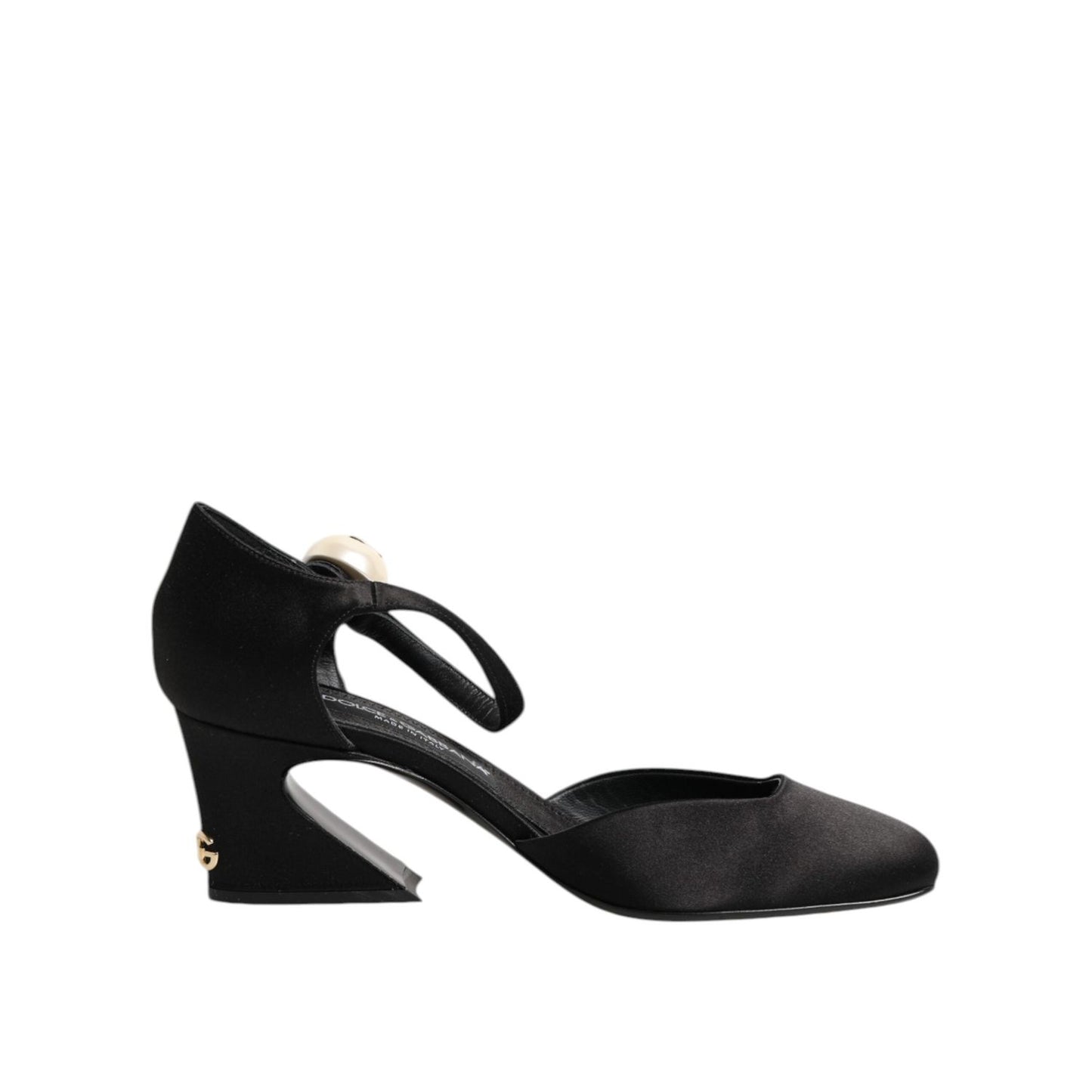 Dolce & Gabbana Black Leather Logo Ankle Strap Sandals Shoes LA11444-38.5