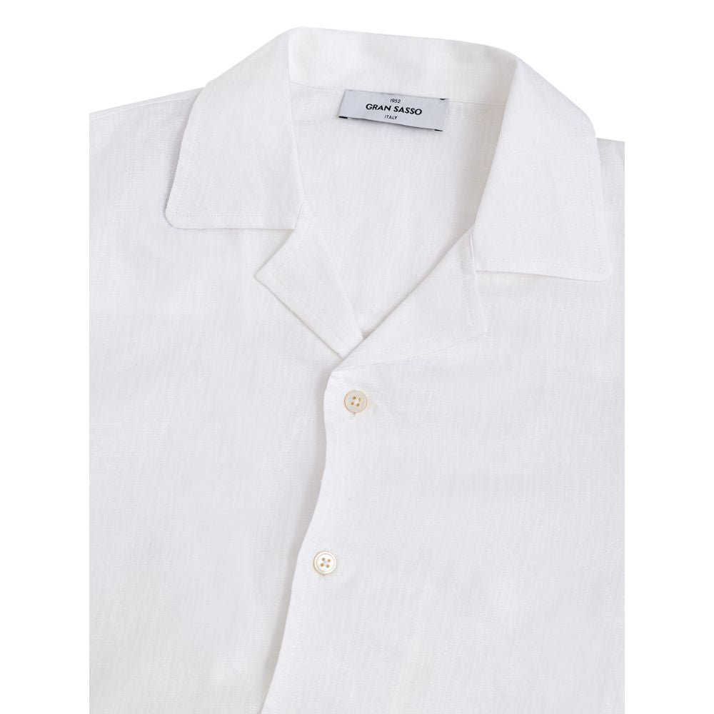 Gran Sasso White Linen Shirt GR-9480666-IT50 | L