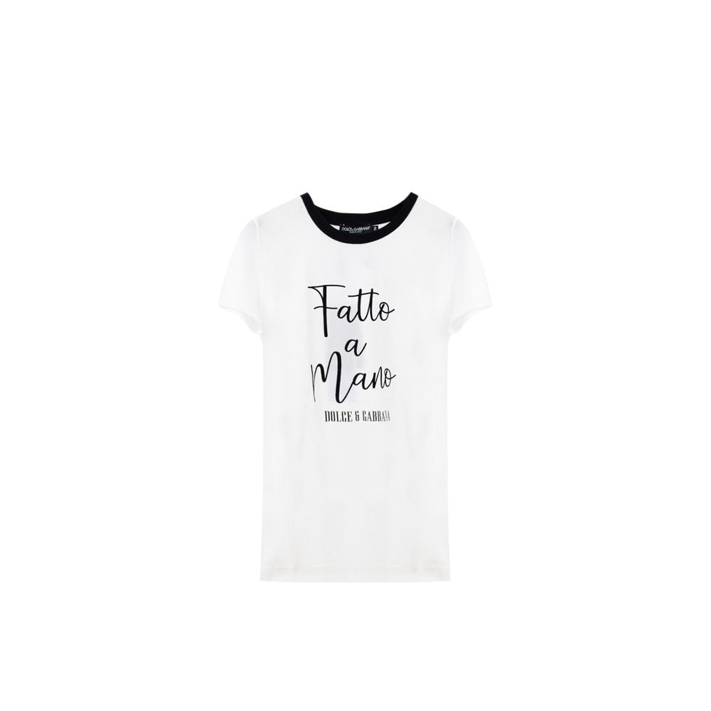 Dolce & Gabbana White Cotton T-Shirt DO-9610666-36