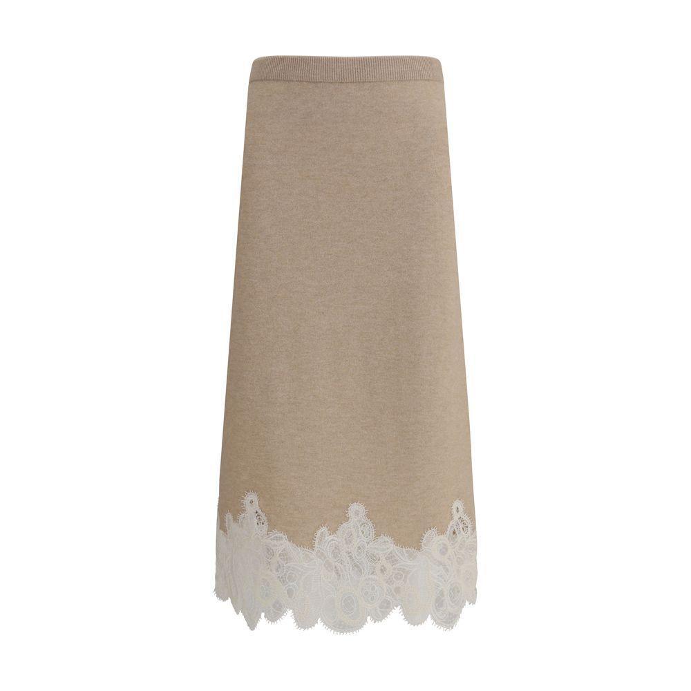 Fabiana Filippi Wool and lace Midi Skirt FA-GND215F395L5190158-IT44 | L