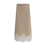 Fabiana Filippi Wool and lace Midi Skirt FA-GND215F395L5190158-IT44 | L