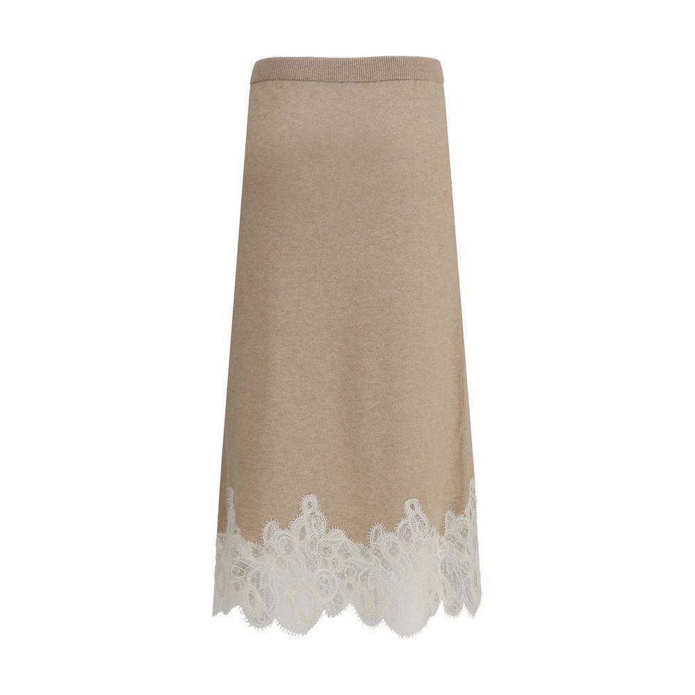 Fabiana Filippi Wool and lace Midi Skirt FA-GND215F395L5190158-IT44 | L