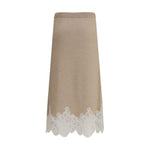 Fabiana Filippi Wool and lace Midi Skirt FA-GND215F395L5190158-IT44 | L