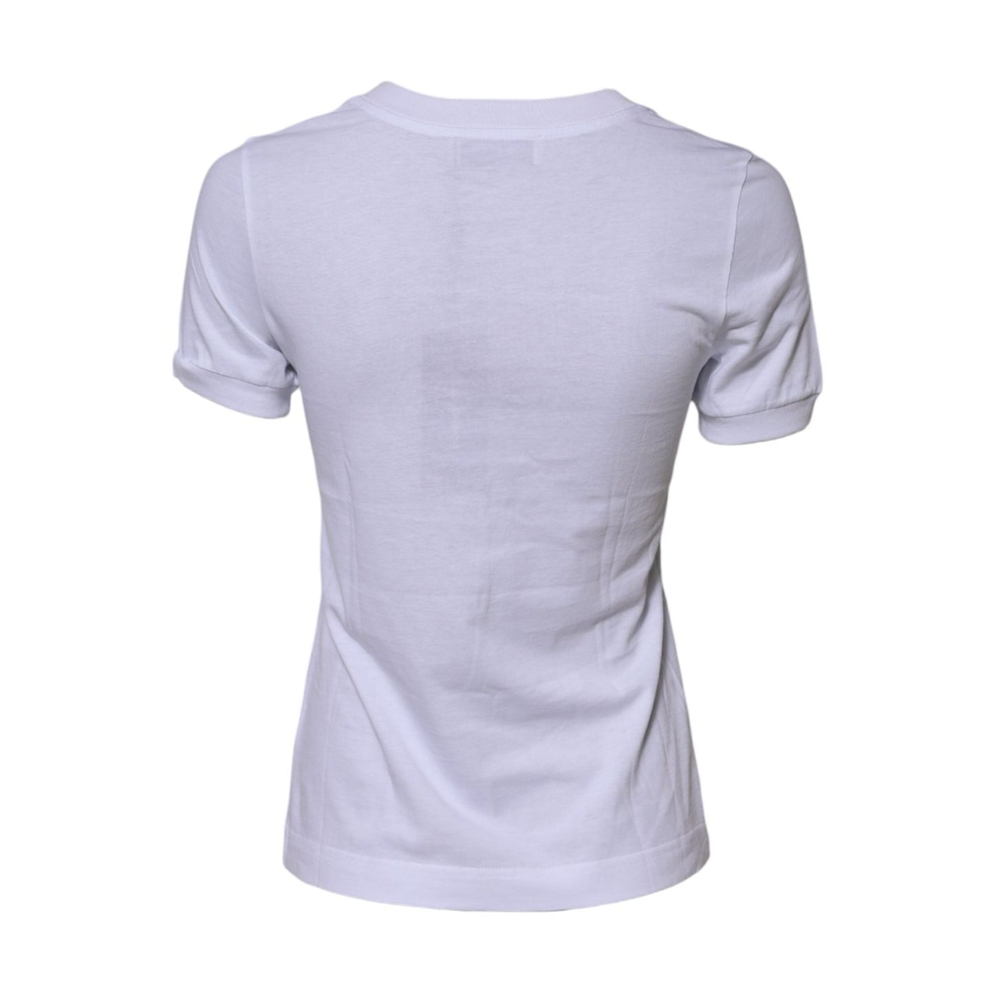 Dolce & Gabbana White Cotton DG Logo Embroidery Top T-shirt TSH90677-38
