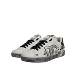Dolce & Gabbana White Crystal Logo Portofino Sneakers Shoes MV7048-40