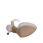 Dolce & Gabbana White Satin Platform Heels Sandals Shoes LA12773-39