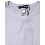 Dolce & Gabbana White Cotton Knit Round Neck Long Sleeves T-shirt TSH90726-2
