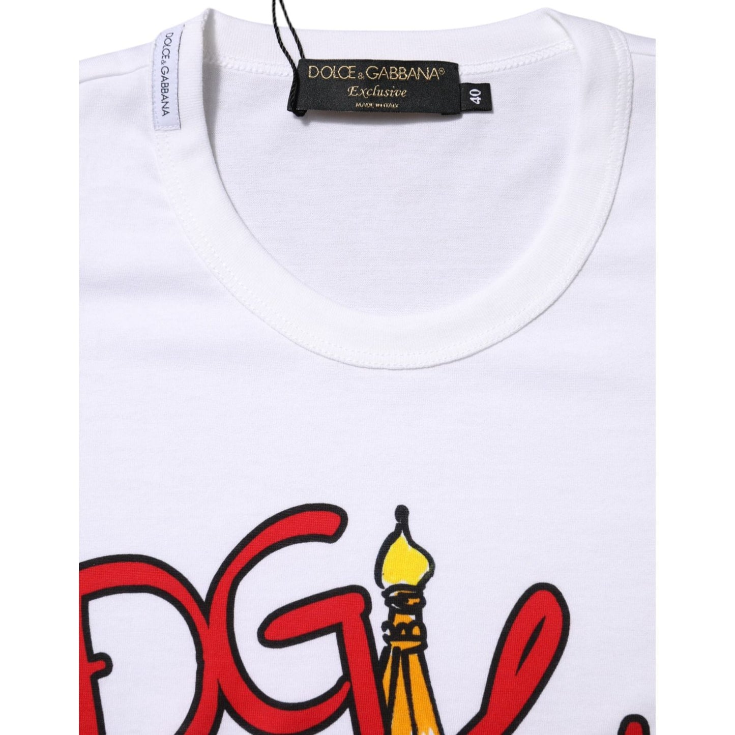 Dolce & Gabbana White DG Loves Moscow Crew Neck T-shirt TSH90690-48